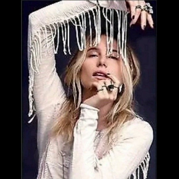 Free People Urban Outfitters Ivory Fringe Top - Picture 4 of 7